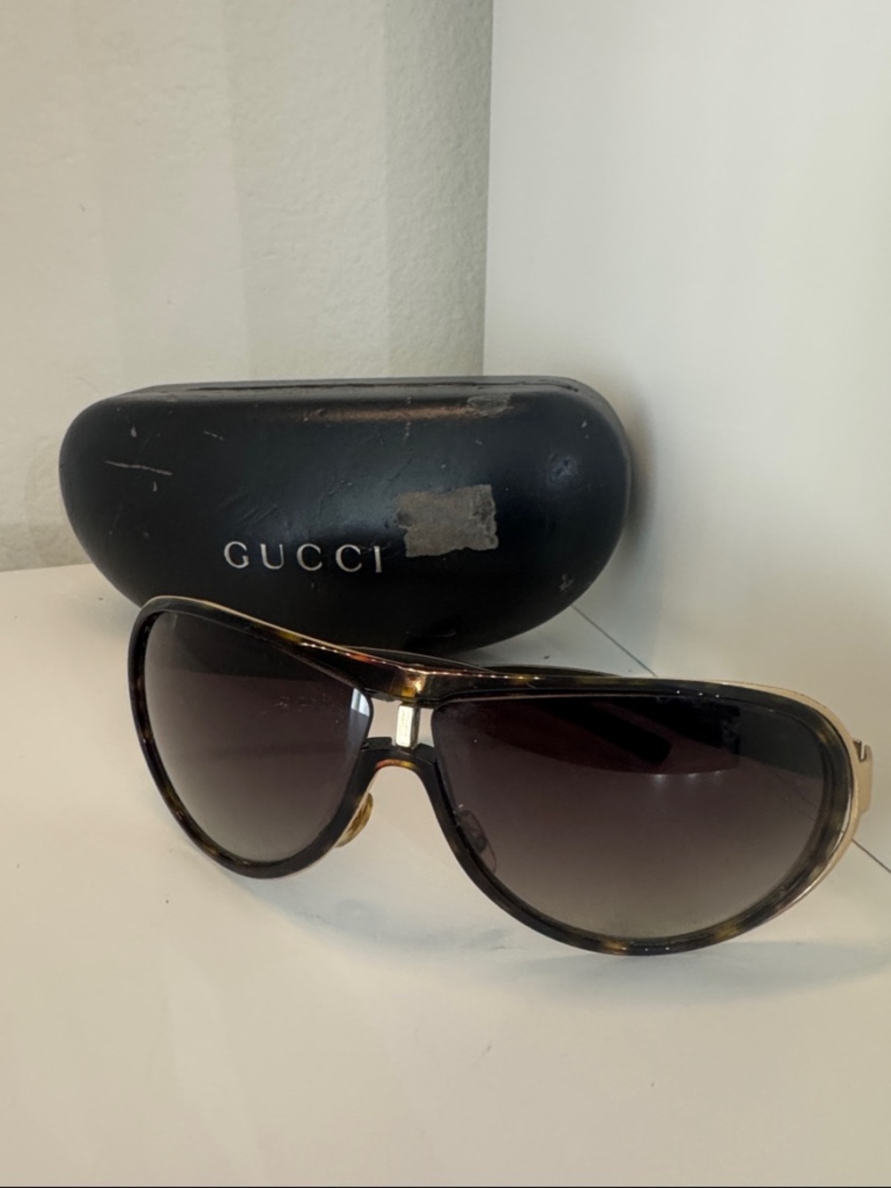 Gucci GG1566/S Aviator Sunglasses Tortoise Gold Made Italy